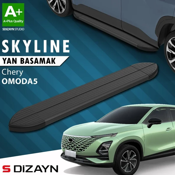 S-Dizayn Chery Omoda5 Skyline Siyah Yan Basamak 183 Cm 2022 Üzeri A+ Kalite ürün görseli 1