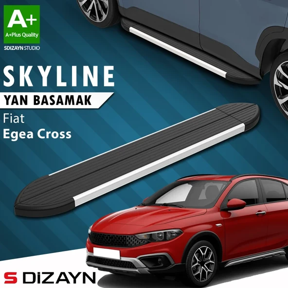 S-Dizayn Fiat Egea Cross Skyline Aluminyum Yan Basamak 183 Cm 2020 Üzeri A+ Kalite ürün görseli 1