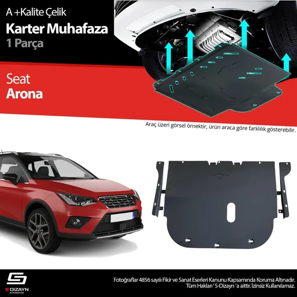 S-Dizayn Seat Arona Çelik Karter Muhafaza Koruma 2017 Üzeri A+ Kalite ürün görseli 1