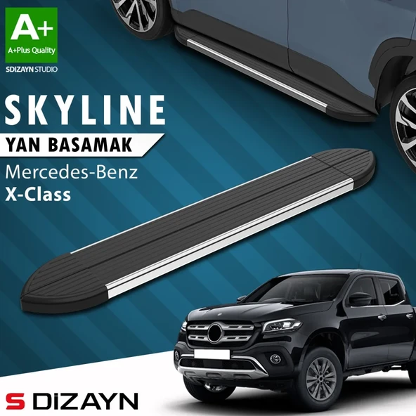 S-Dizayn Mercedes X-Class Skyline Krom Yan Basamak 203 Cm 2018-2020 A+ Kalite ürün görseli 1