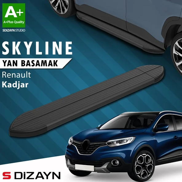 S-Dizayn Renault Kadjar Skyline Siyah Yan Basamak 173 Cm 2015-2022 A+ Kalite ürün görseli 1