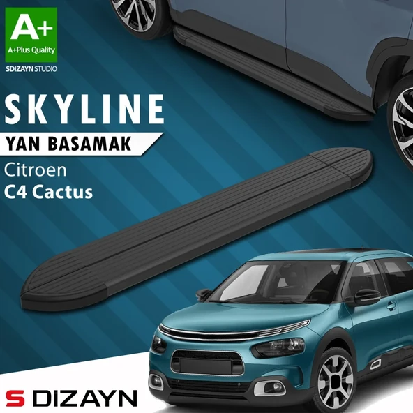S-Dizayn Citroen C4 Cactus Skyline Siyah Yan Basamak 183 Cm 2014 Üzeri A+ Kalite ürün görseli 1