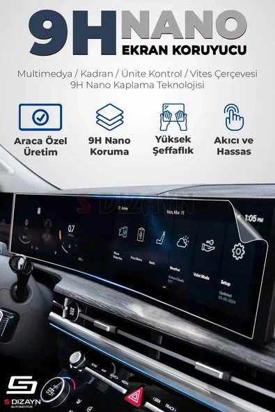 S-Dizayn Opel Combo E Excell / Enjoy / Ultimat 8 İnç 9H Nano Multimedya Ekran Koruyucu (PARLAK) 2019-2023 A+ Kalite ürün görseli 1