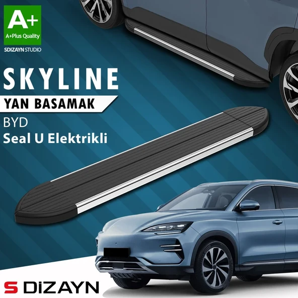 S-Dizayn BYD Seal U Elektrikli Skyline Krom Yan Basamak 193 Cm 2022 Üzeri A+ Kalite ürün görseli 1