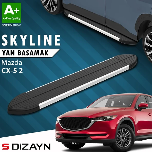 S-Dizayn Mazda CX-5 2 Skyline Aluminyum Yan Basamak 183 Cm 2017 Üzeri A+ Kalite ürün görseli 1