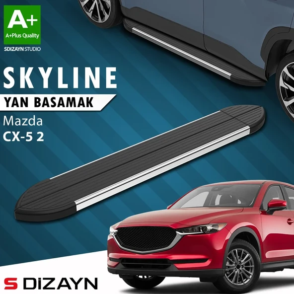S-Dizayn Mazda CX-5 2 Skyline Krom Yan Basamak 183 Cm 2017 Üzeri A+ Kalite ürün görseli 1
