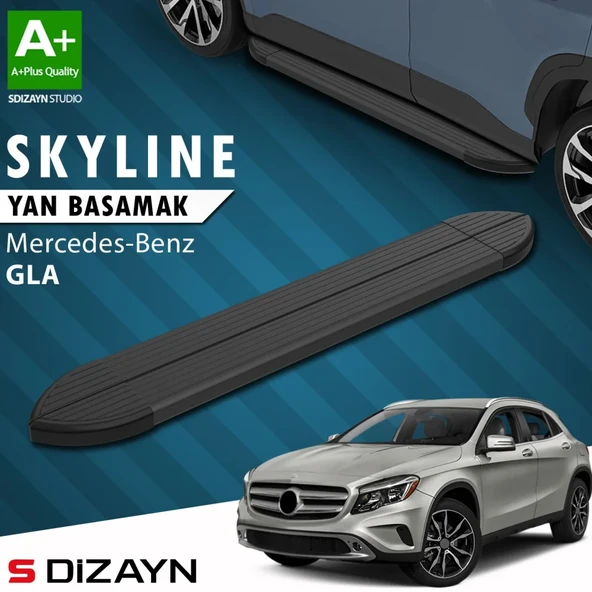 S-Dizayn Mercedes GLA X156 Skyline Siyah Yan Basamak 183 Cm 2013-2020 A+ Kalite ürün görseli 1
