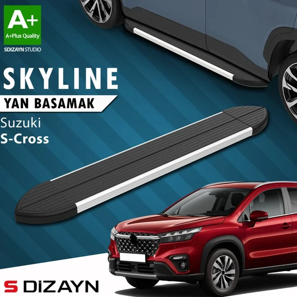 S-Dizayn Suzuki SX4 2 S-Cross Skyline Aluminyum Yan Basamak 173 Cm 2014-2021 A+ Kalite ürün görseli 1