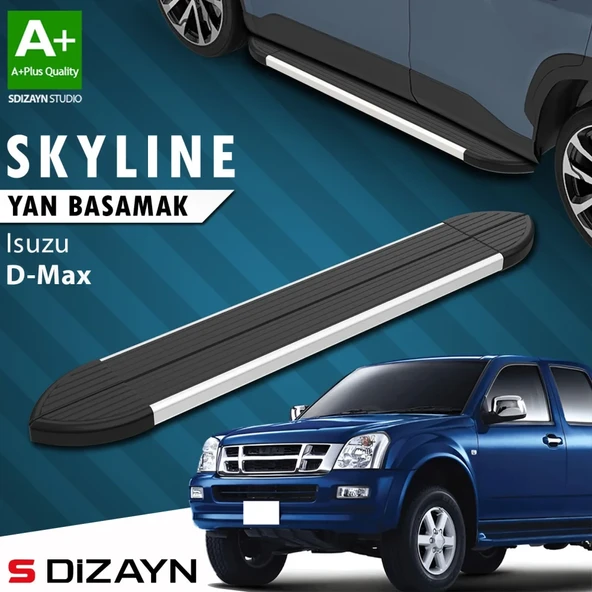 S-Dizayn Isuzu D-Max Skyline Aluminyum Yan Basamak 203 Cm 2007-2012 A+ Kalite ürün görseli 1