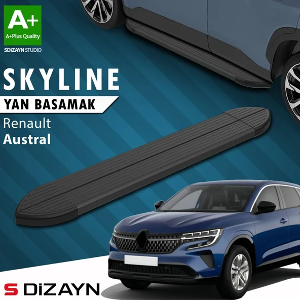 S-Dizayn Renault Austral Skyline Siyah Yan Basamak 183 Cm 2023 Üzeri A+ Kalite ürün görseli 1