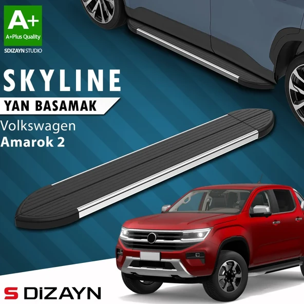 S-Dizayn VW Amarok 2 Skyline Krom Yan Basamak 203 Cm 2023 Üzeri A+ Kalite ürün görseli 1