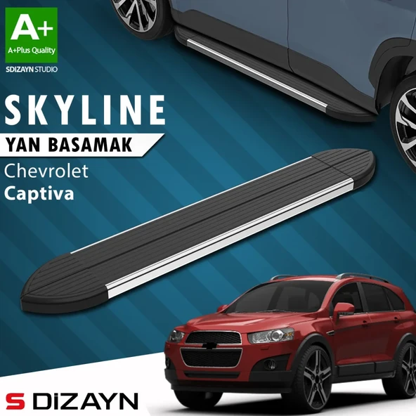 S-Dizayn Chevrolet Captiva Skyline Krom Yan Basamak 183 Cm 2006-2018 A+ Kalite ürün görseli 1