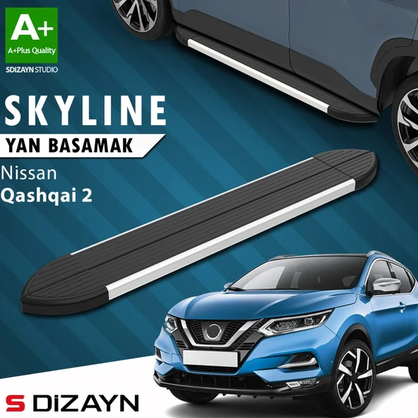 S-Dizayn Nissan Qashqai 2 Skyline Aluminyum Yan Basamak 173 Cm 2014-2021 A+ Kalite ürün görseli 1