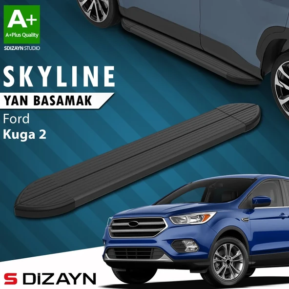S-Dizayn Ford Kuga 2 Skyline Siyah Yan Basamak 183 Cm 2013-2019 A+ Kalite ürün görseli 1