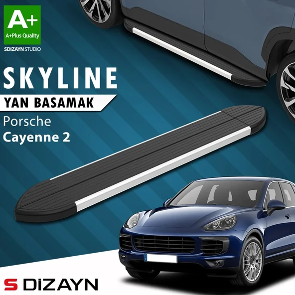 S-Dizayn Porsche Cayenne 2 Skyline Aluminyum Yan Basamak 193 Cm 2011-2017 A+ Kalite ürün görseli 1