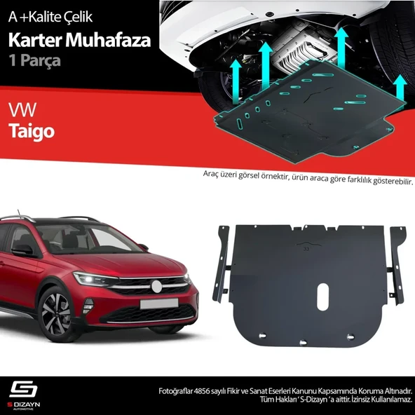 S-Dizayn VW Taigo Çelik Karter Muhafaza Koruma 2020 Üzeri A+ Kalite ürün görseli 1