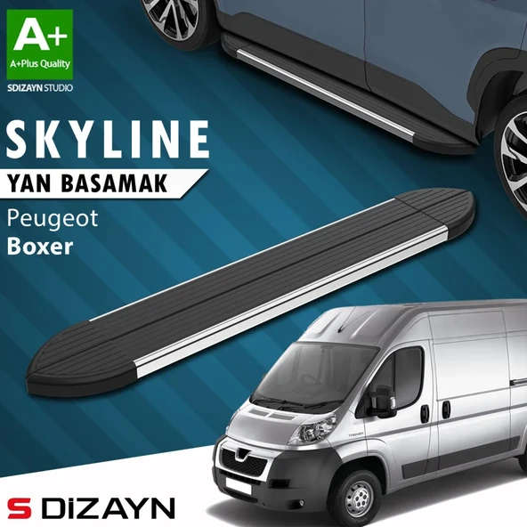 S-Dizayn Peugeot Boxer 3 Kısa Şase Skyline Krom Yan Basamak 203 Cm 2006 Üzeri A+ Kalite ürün görseli 1