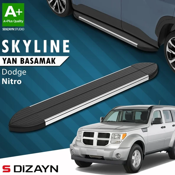 S-Dizayn Dodge Nitro Skyline Krom Yan Basamak 153 Cm 2007-2012 A+ Kalite ürün görseli 1