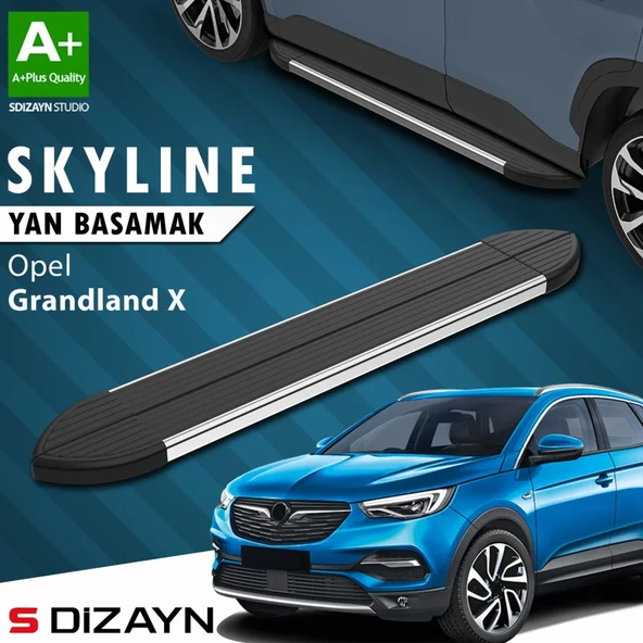 S-Dizayn Opel Grandland X Skyline Krom Yan Basamak 183 Cm 2017-2024 A+ Kalite ürün görseli 1