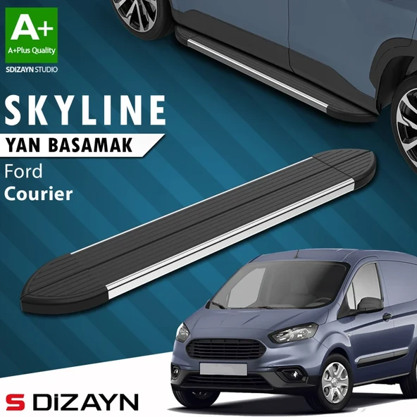 S-Dizayn Ford Courier Skyline Krom Yan Basamak 173 Cm 2014-2023 A+ Kalite ürün görseli 1