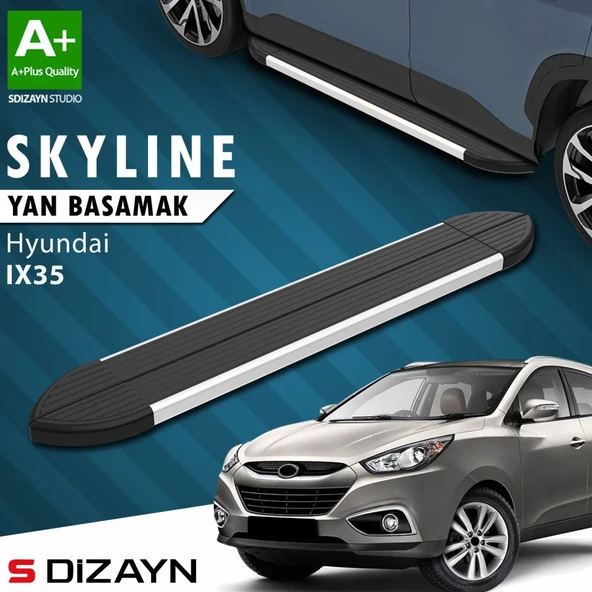 S-Dizayn Hyundai IX-35 Skyline Aluminyum Yan Basamak 173 Cm 2010-2015 A+ Kalite ürün görseli 1