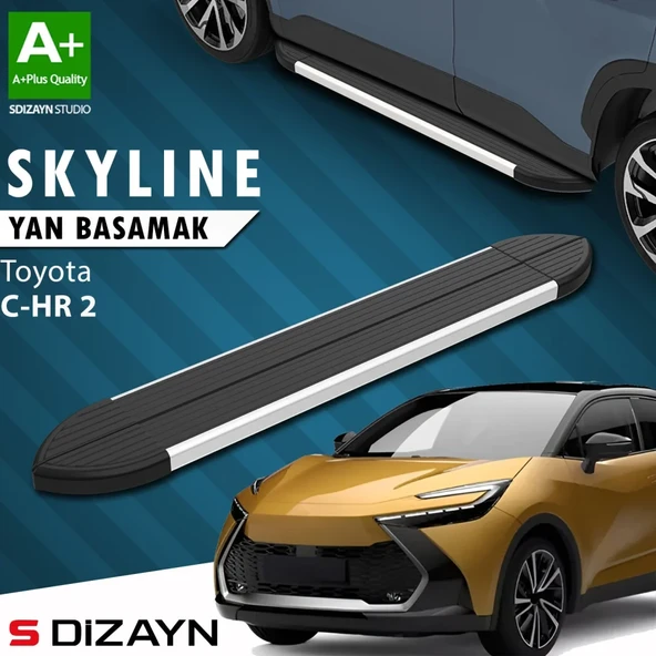 S-Dizayn Toyota C-HR 2 Skyline Aluminyum Yan Basamak 173 Cm 2023 Üzeri A+ Kalite ürün görseli 1