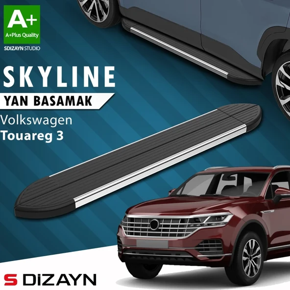 S-Dizayn VW Touareg 3 Skyline Krom Yan Basamak 193 Cm 2018 Üzeri A+ Kalite ürün görseli 1