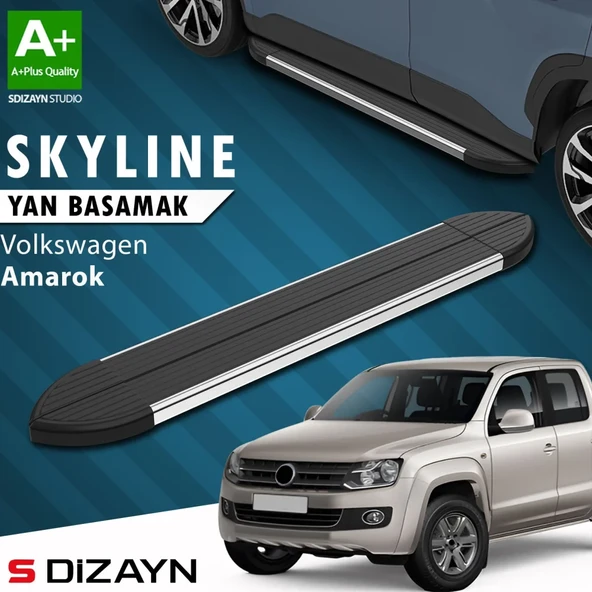 S-Dizayn VW Amarok Skyline Krom Yan Basamak 203 Cm 2010-2023 A+ Kalite ürün görseli 1