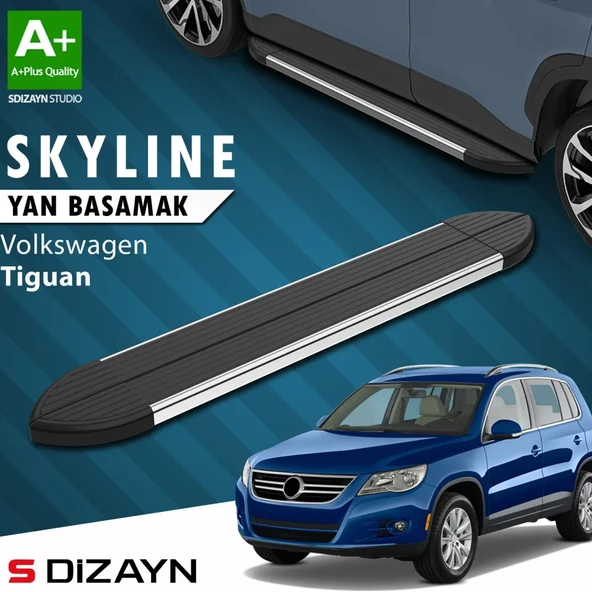 S-Dizayn VW Tiguan Skyline Krom Yan Basamak 173 Cm 2007-2015 A+ Kalite ürün görseli 1