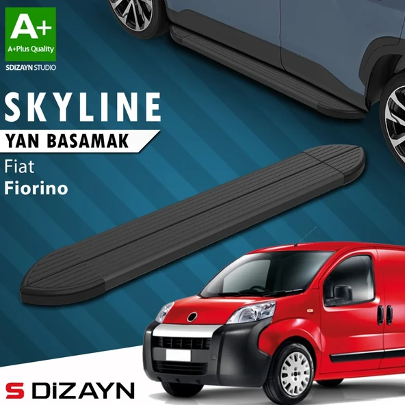 S-Dizayn Fiat Fiorino Skyline Siyah Yan Basamak 173 Cm 2008 Üzeri A+ Kalite ürün görseli 1