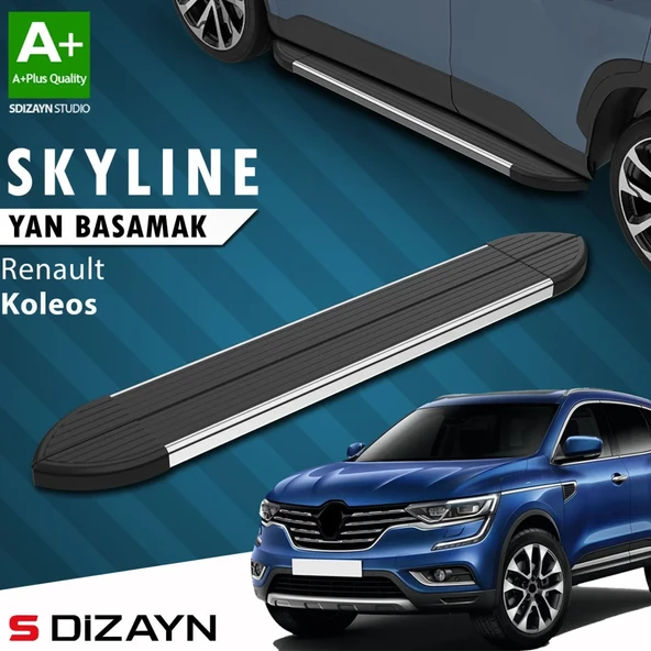 S-Dizayn Renault Koleos 2 Skyline Krom Yan Basamak 163 Cm 2016 Üzeri A+ Kalite ürün görseli 1