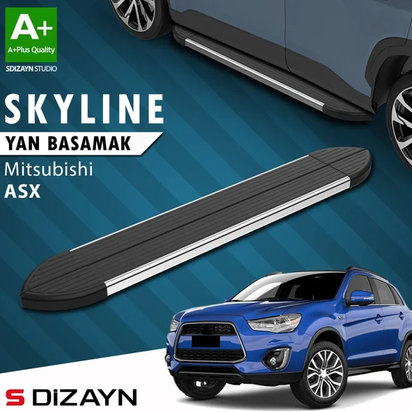 S-Dizayn Mitsubishi ASX Skyline Krom Yan Basamak 183 Cm 2010 Üzeri A+ Kalite ürün görseli 1