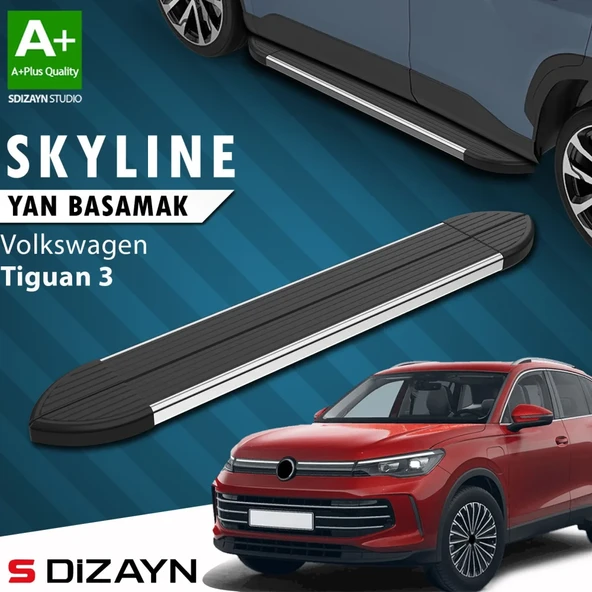 S-Dizayn VW Tiguan 3 Skyline Krom Yan Basamak 183 Cm 2024 Üzeri A+ Kalite ürün görseli 1