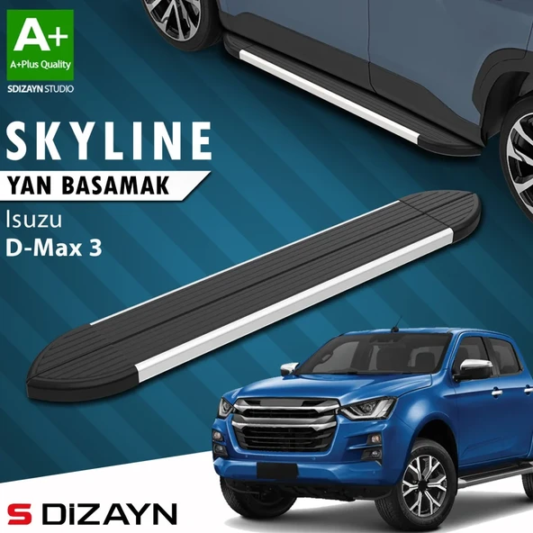 S-Dizayn Isuzu D-Max 3 Skyline Aluminyum Yan Basamak 203 Cm 2019 Üzeri A+ Kalite ürün görseli 1