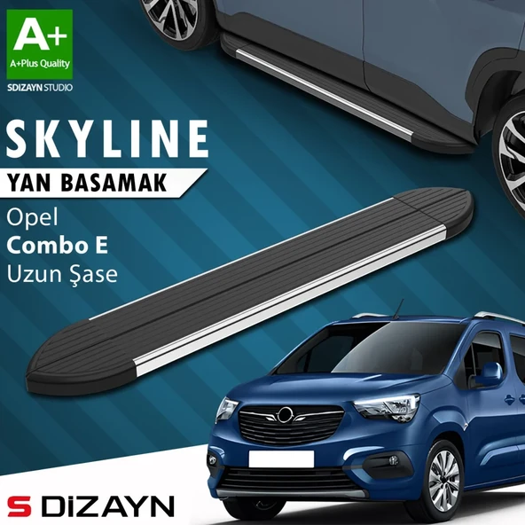 S-Dizayn Opel Combo E Uzun Şase Skyline Krom Yan Basamak 213 Cm 2018 Üzeri A+ Kalite ürün görseli 1