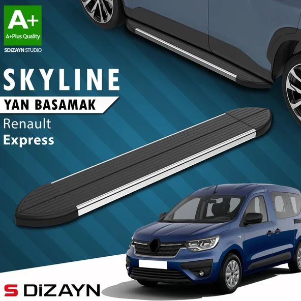 S-Dizayn Renault Express Skyline Krom Yan Basamak 203 Cm 2021 Üzeri A+ Kalite ürün görseli 1