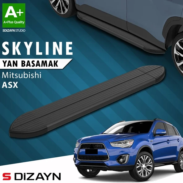 S-Dizayn Mitsubishi ASX Skyline Siyah Yan Basamak 183 Cm 2010 Üzeri A+ Kalite ürün görseli 1