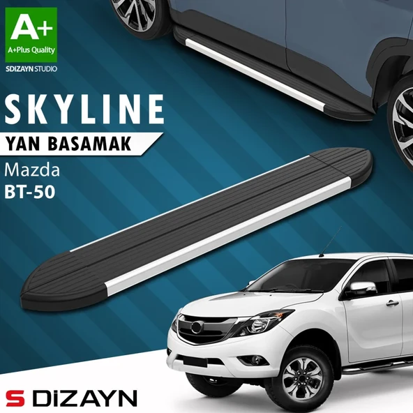 S-Dizayn Mazda BT-50 Pick-Up Skyline Aluminyum Yan Basamak 193 Cm 2006-2012 A+ Kalite ürün görseli 1