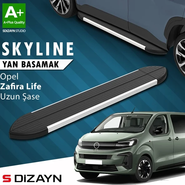 S-Dizayn Opel Zafira Life Skyline Aluminyum Yan Basamak 243 Cm 2020 Üzeri A+ Kalite ürün görseli 1