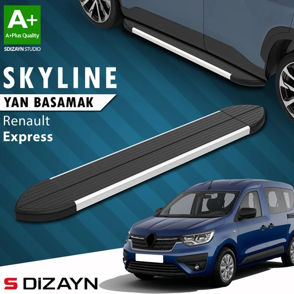 S-Dizayn Renault Express Skyline Aluminyum Yan Basamak 203 Cm 2021 Üzeri A+ Kalite ürün görseli 1