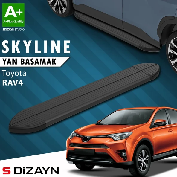 S-Dizayn Toyota Rav 4 3 Skyline Siyah Yan Basamak 163 Cm 2006-2013 A+ Kalite ürün görseli 1