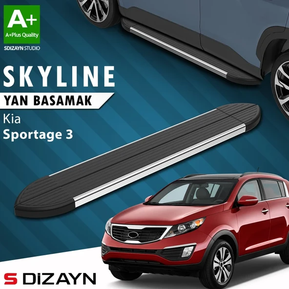 S-Dizayn Kia Sportage 3 Skyline Krom Yan Basamak 173 Cm 2010-2016 A+ Kalite ürün görseli 1