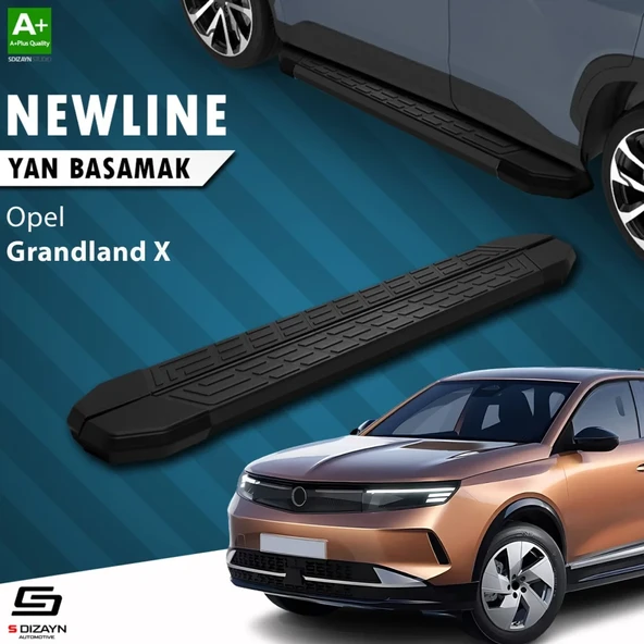 S-Dizayn Opel Grandland X 2 Hybrid NewLine Siyah Yan Basamak 183 Cm 2024 Üzeri A+ Kalite ürün görseli 1