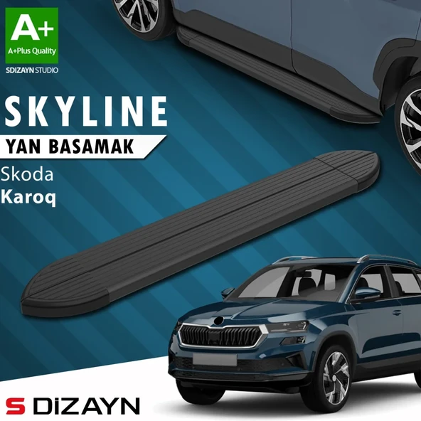 S-Dizayn Skoda Karoq Skyline Siyah Yan Basamak 173 Cm 2018 Üzeri A+ Kalite ürün görseli 1