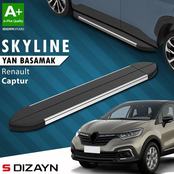 S-Dizayn Renault Captur Skyline Krom Yan Basamak 173 Cm 2013-2020 A+ Kalite ürün görseli 1