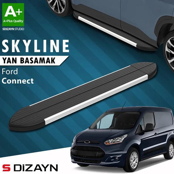 S-Dizayn Ford Connect 2 Skyline Aluminyum Yan Basamak 183 Cm 2014-2023 A+ Kalite ürün görseli 1