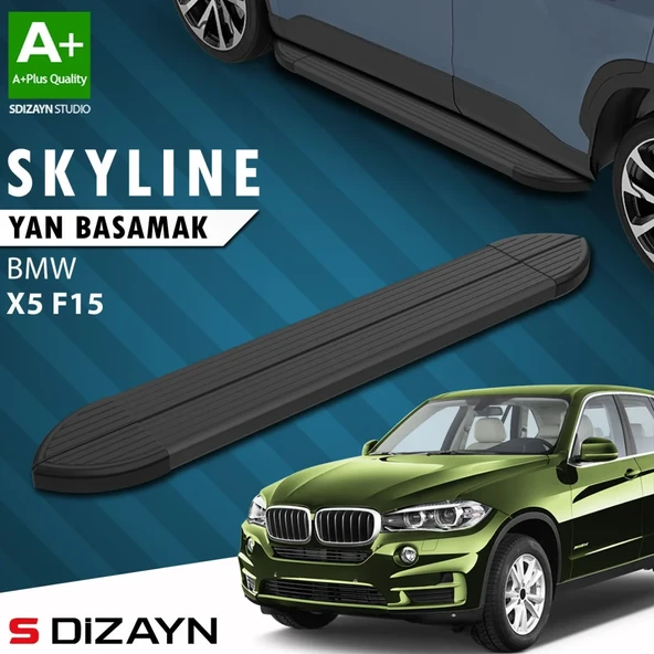 S-Dizayn Bmw X5 F15 Skyline Siyah Yan Basamak 193 Cm 2013-2018 A+ Kalite ürün görseli 1