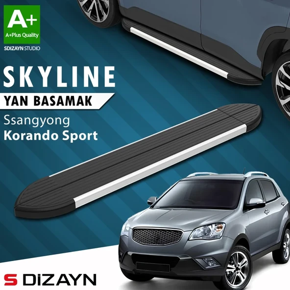 S-Dizayn Ssangyong Korando Sport Skyline Aluminyum Yan Basamak 183 Cm 2019 Üzeri A+ Kalite ürün görseli 1