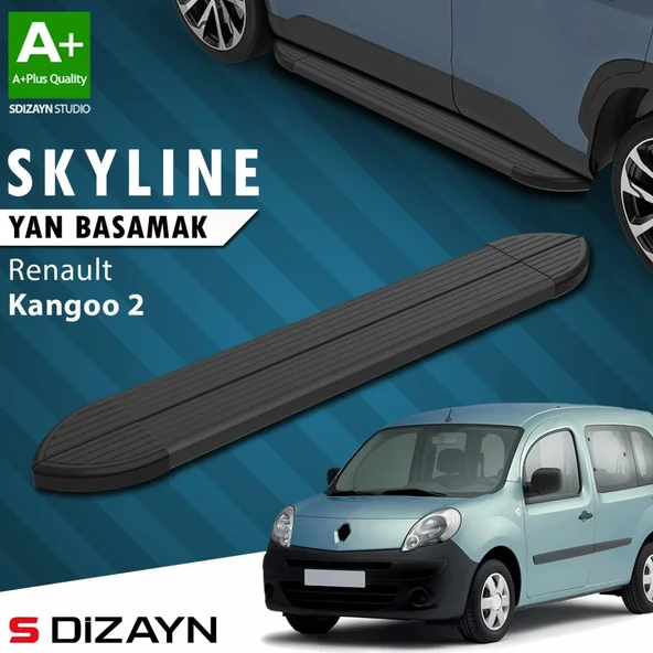 S-Dizayn Renault Kangoo 2 Skyline Siyah Yan Basamak 193 Cm 2008-2020 A+ Kalite ürün görseli 1