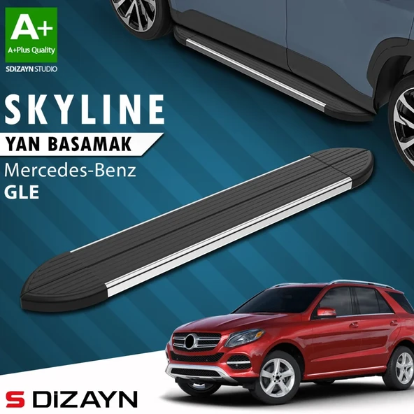 S-Dizayn Mercedes GLE W166 Skyline Krom Yan Basamak 193 Cm 2012-2019 A+ Kalite ürün görseli 1